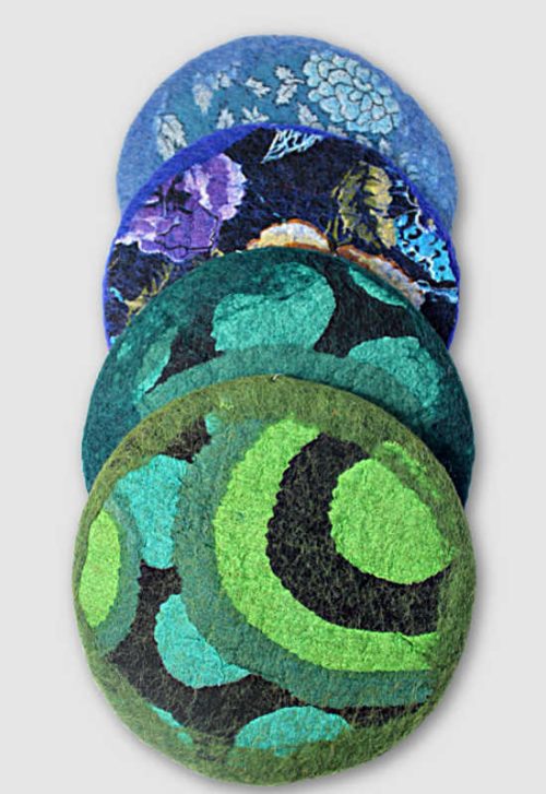 felt trivet round fair trade nepal