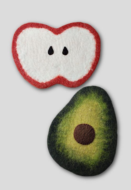 felt apple avocado trivet fair trade nepal
