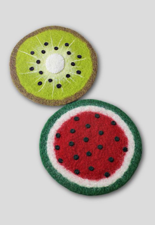 felt kiwi watermelon trivet fair trade nepal