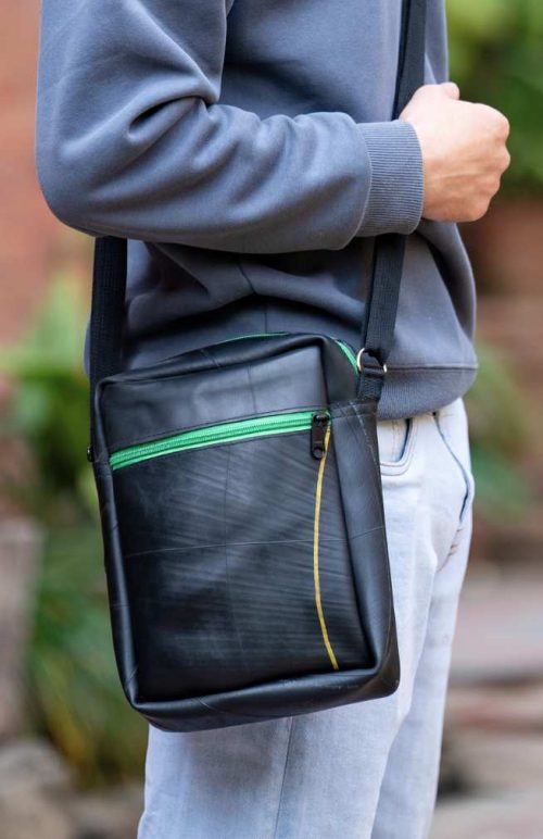 recycled rubber tire bag fair trade Nepal