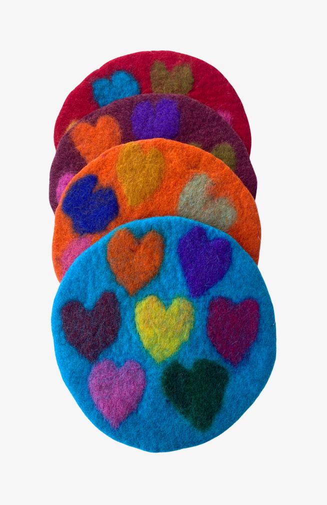Fair Trade Felt Heart Trivet