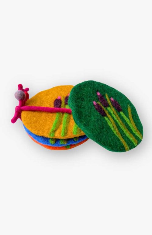 set of 4 hand felted cattail coasters fair trade nepal