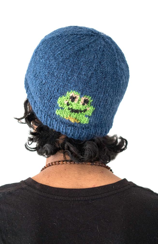 Fair Trade Knit Frog Hat