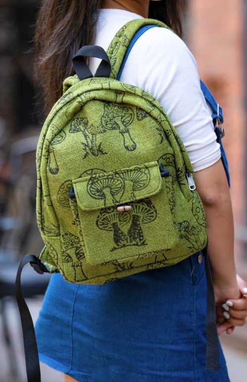 heavy cotton block print back pack fair trade nepal