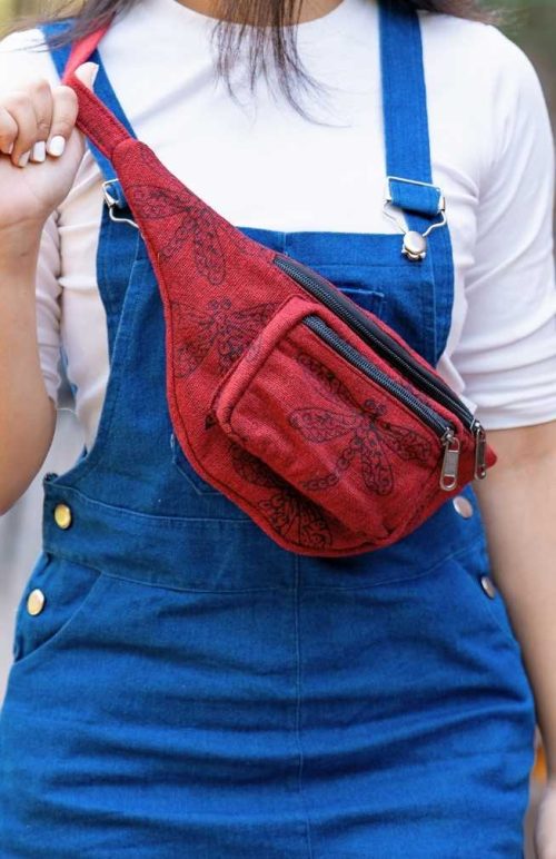 cross body block print bag fair trade Nepal