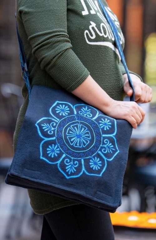 cotton embroidered purse fair trade Nepal