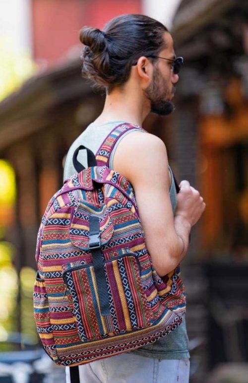 cotton gyari fabric backpack fair trade nepal