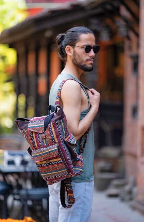gyari cotton backpack two buttons