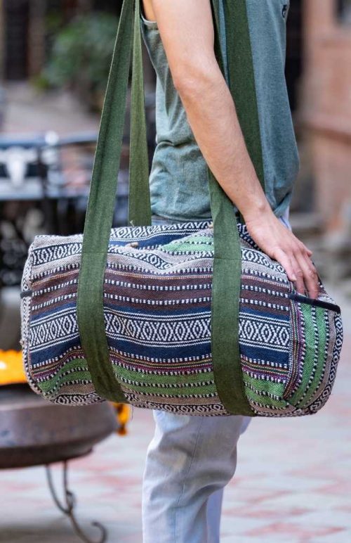 cotton duffel bag fair trade Nepal