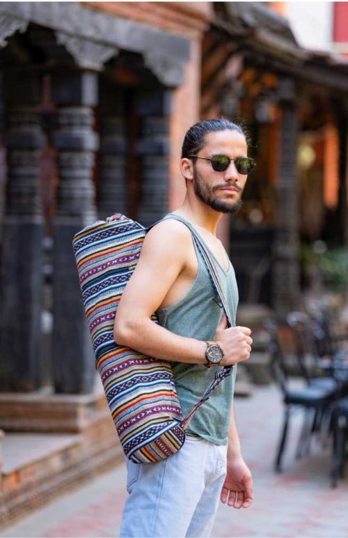 gyari cotton yoga bag with adjustable strap