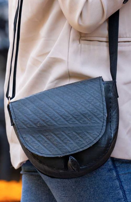recycled half moon purse