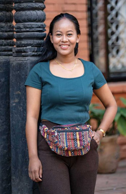 large gyari cross body bag fair trade Nepal