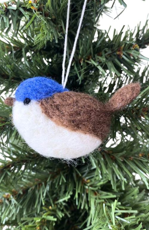 felt bird ornament fair trade Nepal