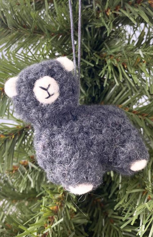 felt alpaca ornament fair trade Nepal