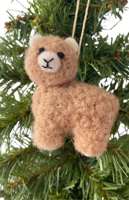 felt alpaca ornament fair trade Nepal