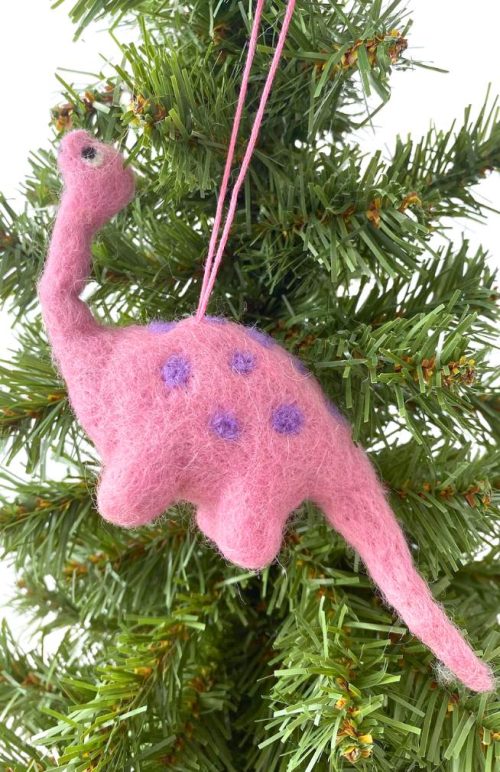 felt dinosaur ornament fair trade Nepal