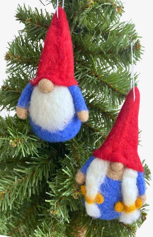 felt gnome ornaments fair trade Nepal