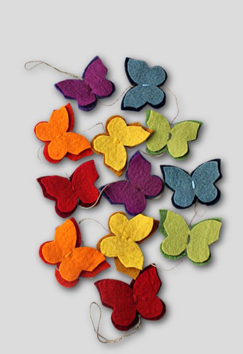 felt butterfly garland fair trade nepal