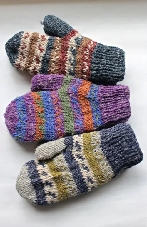 hemp wool mitten fair trade nepal