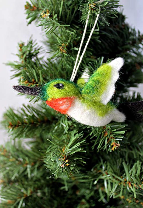 felt ornament hummingbird fair trade nepal