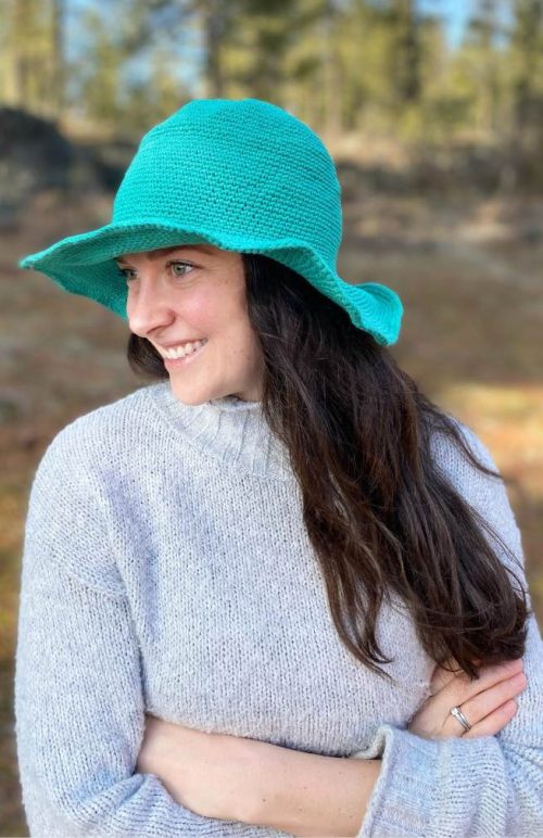 Cotton sun hat with brim, Fair trade Nepal