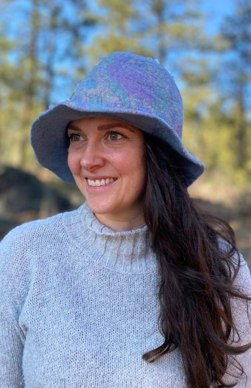 Infused felt hat with brim, fair trade Nepal