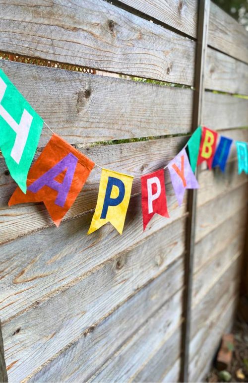 hand made paper, fair trade nepal, happy birthday banner