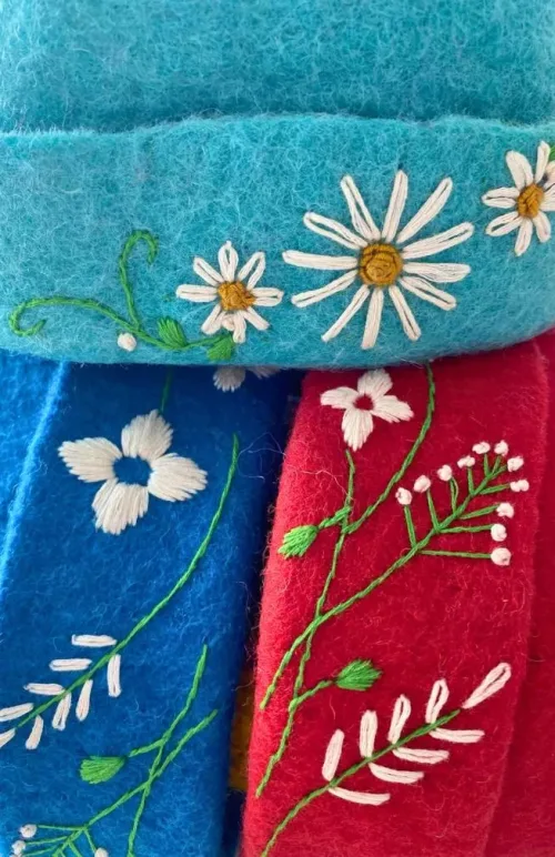 Felted wool pillbox hat, Fair Trade Nepal