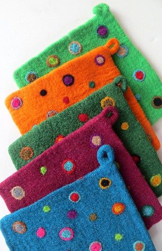 felt potholder fair trade nepal