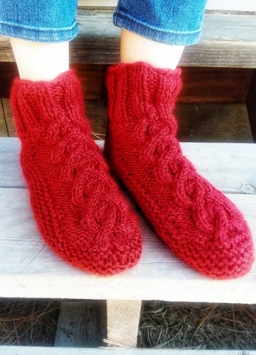 wool knit fleece lined slipper fair trade nepal