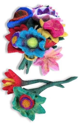 wool felt flower fair trade nepal