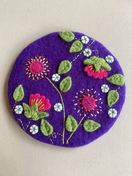felted wool trivet, fair trade Nepal