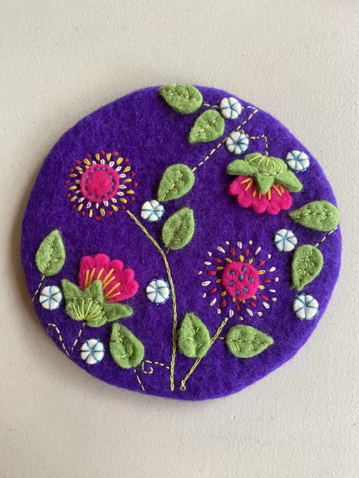felted wool trivet, fair trade Nepal