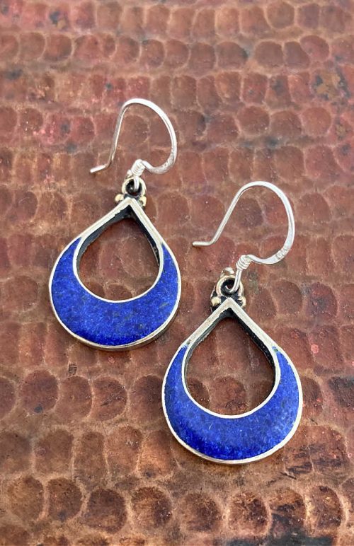 Lapis earrings, fair trade Nepal