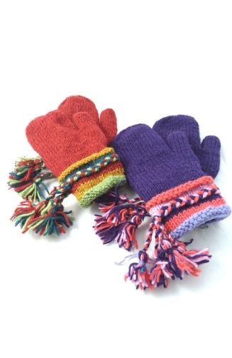 wool knit gloves fair trade nepal