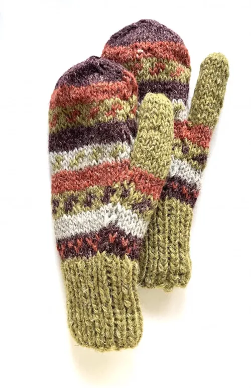 wool hemp mitten fair trade nepal