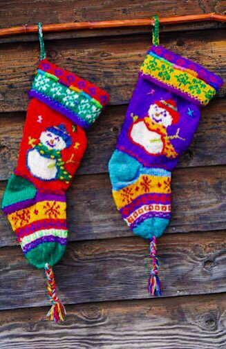 wool knit christmas stocking fair trade nepal