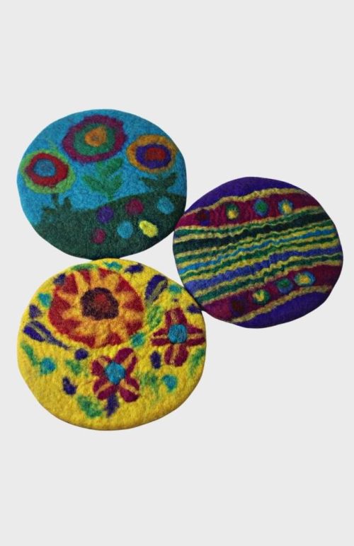 wool felt trivet fair trade nepal