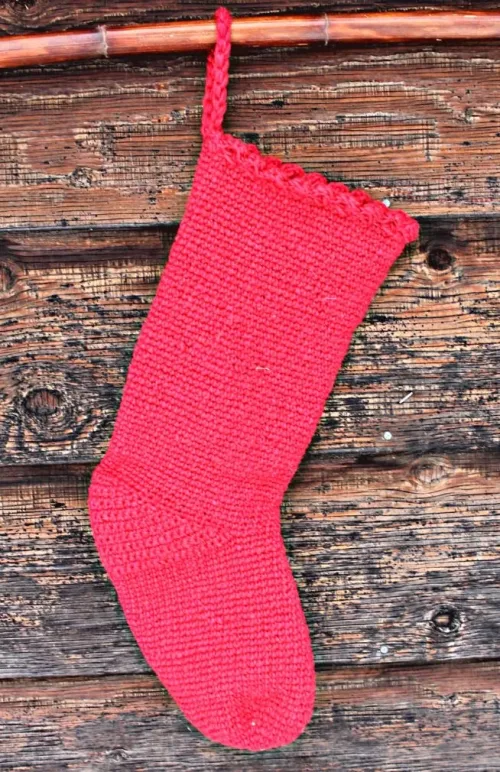 wool crochet christmas stocking fair trade nepal