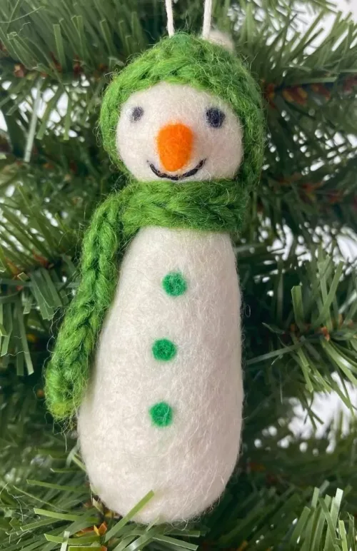 felt snowman ornament fair trade Nepal