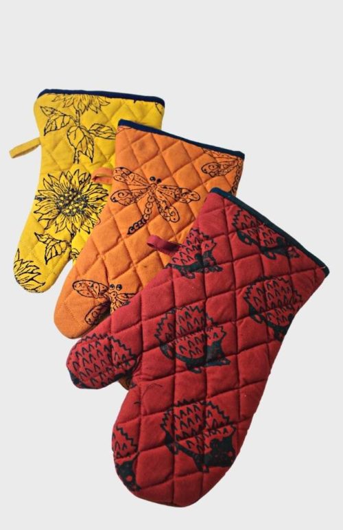 cotton quilted oven mitt fair trade nepal