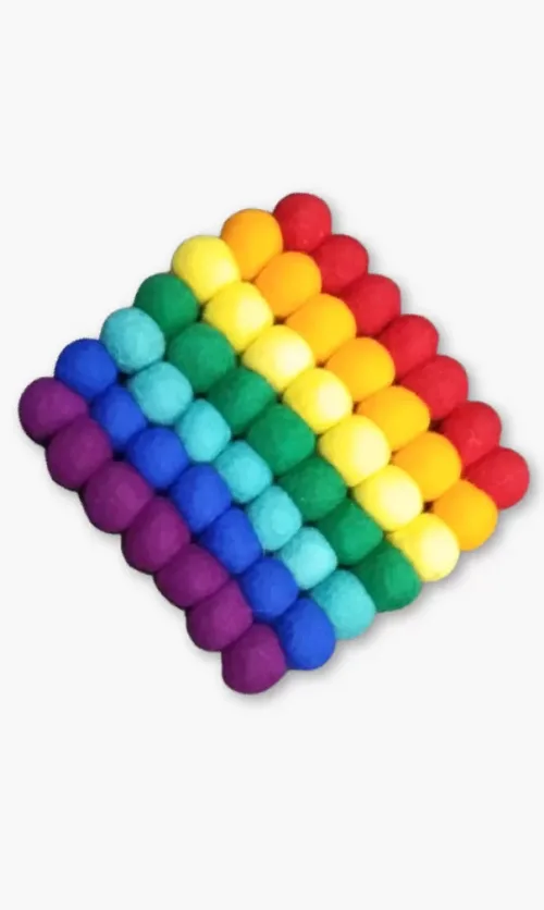 felted wool trivet, fair trade Nepal