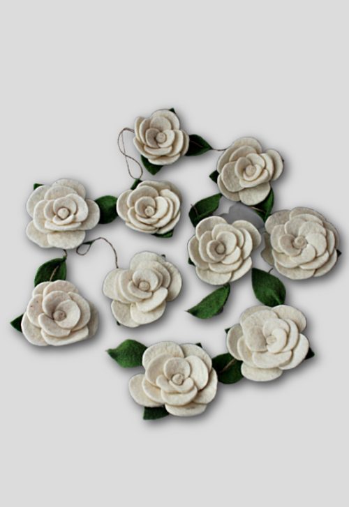 felt flower garland fair trade nepal