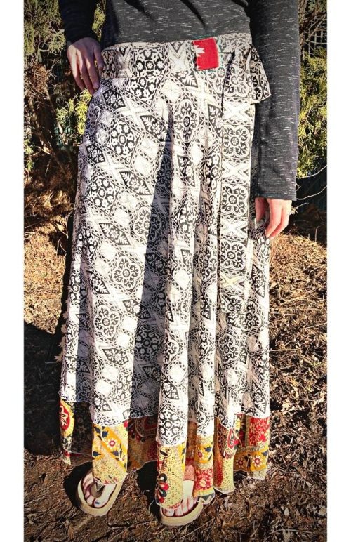recycled silk skirt women's fair trade nepal