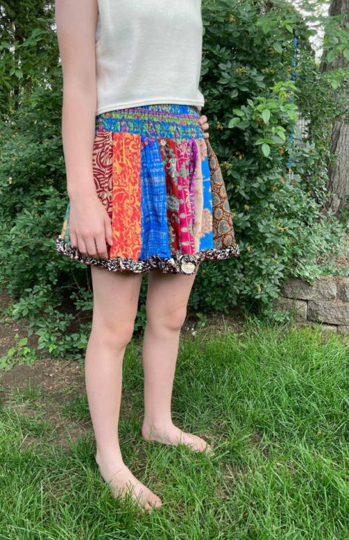 recycled silk skirt fair trade nepal