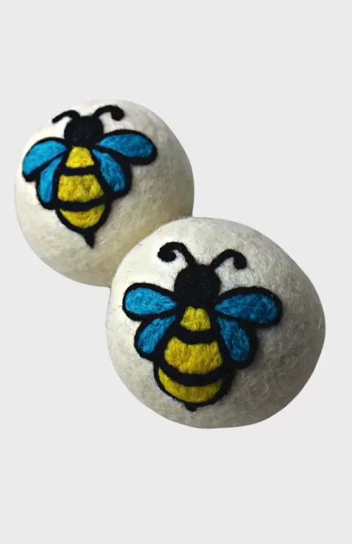 neelde felt wool dryer balls fair trade nepal bumblebee