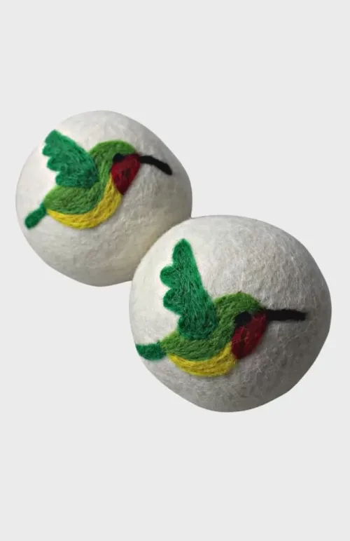needle felt dryer ball hummingbird fair trade nepal