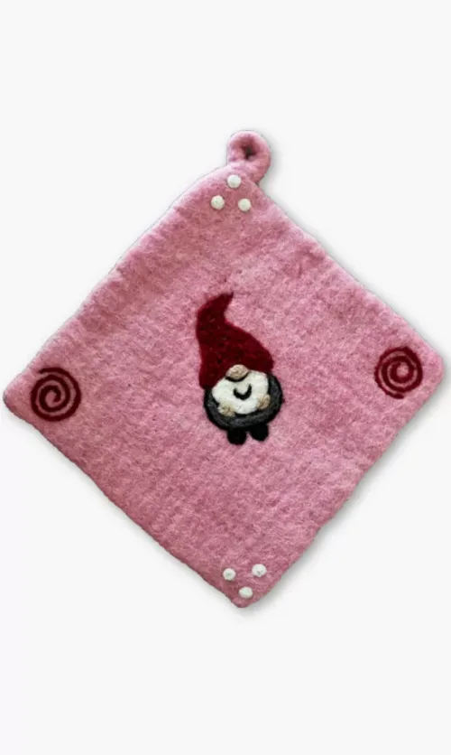 felt potholder, fair trade Nepal