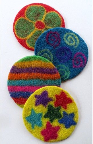 felt ball trivet fair trade nepal