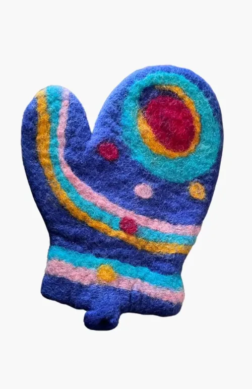 felt oven mitt, fair trade Nepal